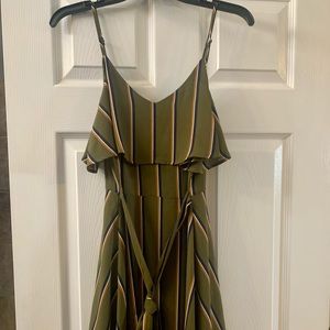 Olive green a-line mini dress